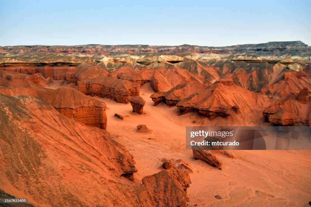 Rock Formations Giant Towers At Colinas Canyon Namibe Desert Angola