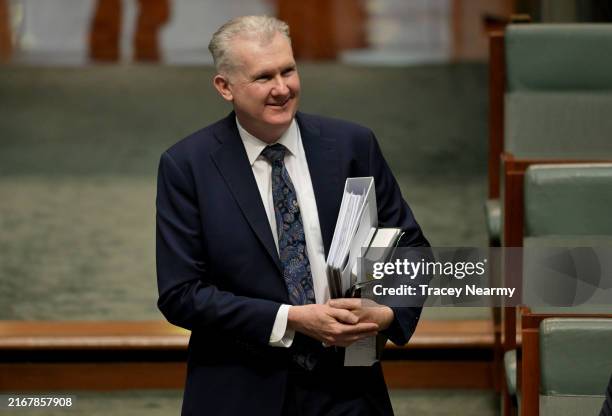 Tony Burke MP during Question Time in the House of Representatives at Australian Parliament House on August 22, 2024 in Canberra, Australia. Pressure...