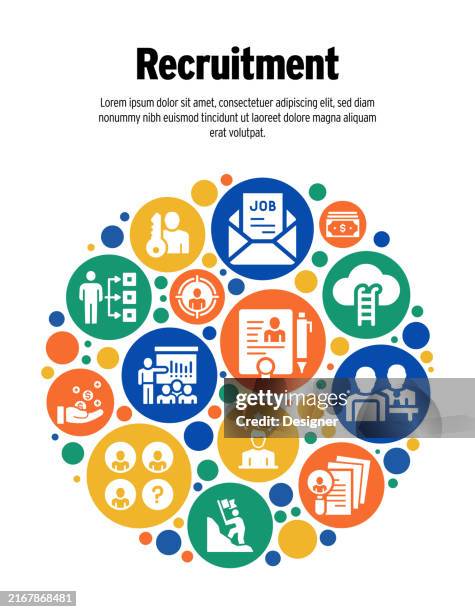 recruitment related vector illustration. business, employee, career, job, candidate - unemployment benefits stock illustrations