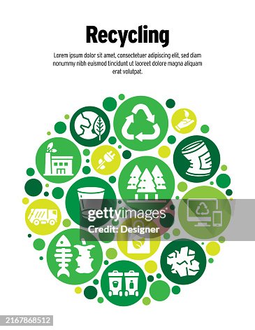 Recycling Related Vector Illustration. Garbage, Compost, Zero Waste, Paper, Plastic, Electronic Waste, Ecology Recycling Related Vector Illustration. Garbage, Compost, Zero Waste, Paper, Plastic, Electronic Waste, Ecology