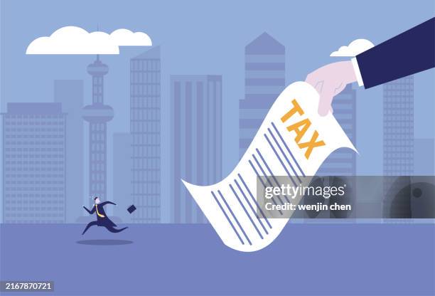 business man evading tax - tax evasion stock illustrations