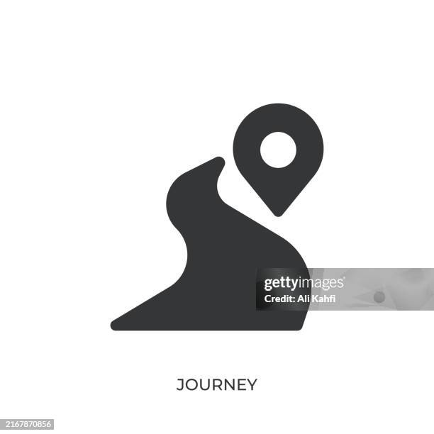 ilustrações, clipart, desenhos animados e ícones de ícone sólido de glifo de jornada. ícone sólido que pode ser aplicado em qualquer lugar, simples, pixel perfeito e estilo moderno - trilha passagem de pedestres