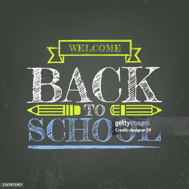 back to school banner vector design - empty high school classroom stock illustrations