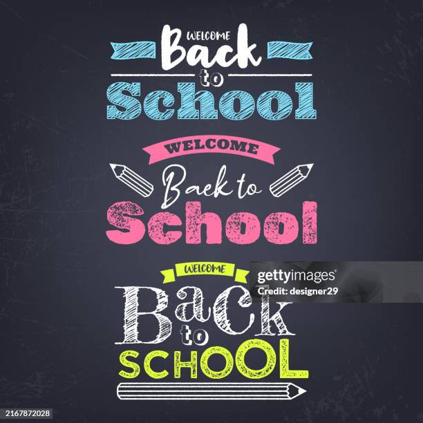 back to school vector set - empty high school classroom stock illustrations