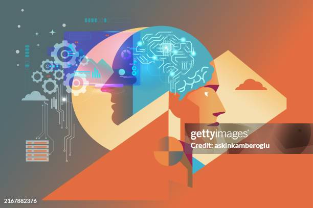 stockillustraties, clipart, cartoons en iconen met creative process - kunstmatige intelligentie