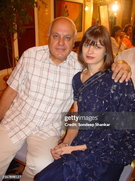 Former Jammu And Kashmir Chief Minister Farooq Abdullah With Daughter former-jammu-and-kashmir-chief-minister-farooq-abdullah-with-daughter