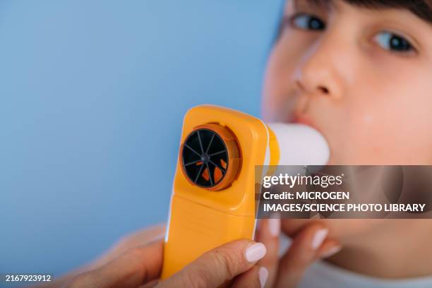 spirometer testing lung capacity - spirometer stock pictures, royalty-free photos & images
