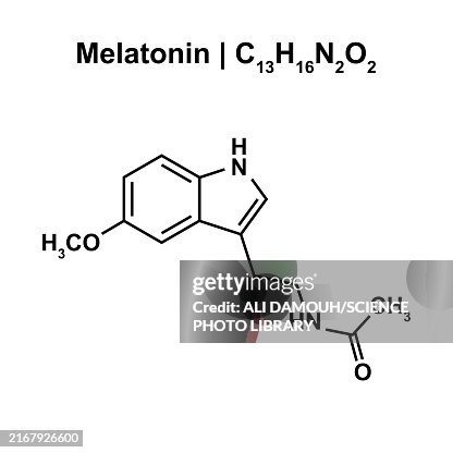 Melatonin structure, illustration Melatonin structure, illustration