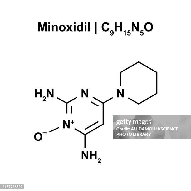 minoxidil structure, illustration - nitric oxide stock illustrations