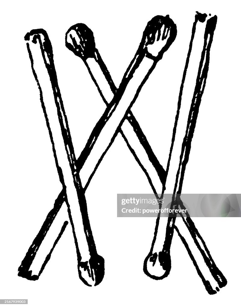 マッチ棒で作られた頭文字の大文字W - 19世紀