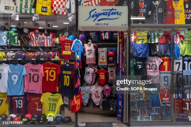The window of a souvenir shop for tourists is seen in the center of Barcelona next to the Rambla. According to the World Travel and Tourism Council ,...
