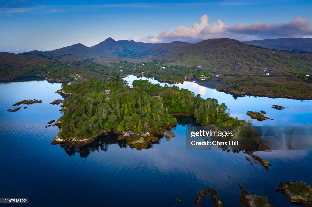 Aerial view of Garnish Island, Glengarriff, County Cork, Ireland