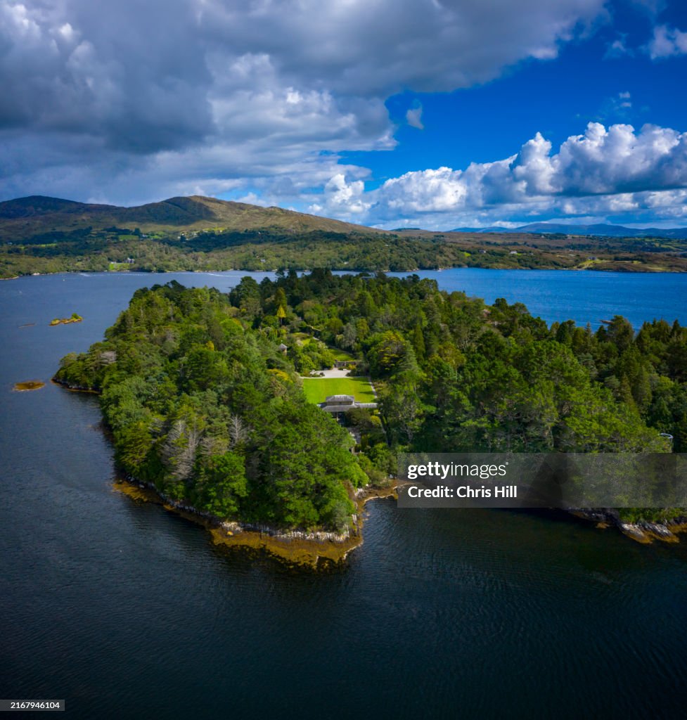 Aerial view of Garnish Island, Glengarriff, County Cork, Ireland