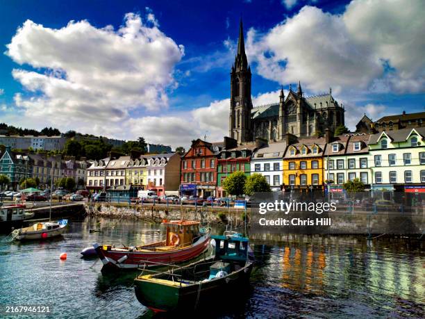 st. colman's cathedral , cobh, county cork, ireland - cobh cathedral stock pictures, royalty-free photos & images