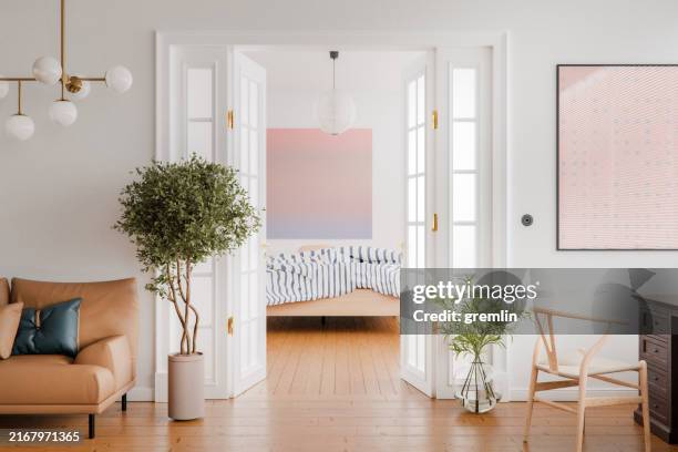 intérieur moderne de l'appartement - embrasure de porte photos et images de collection