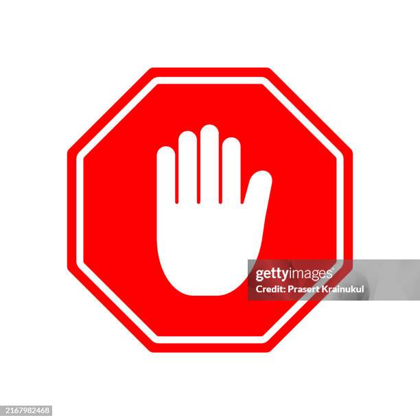 stop sign icon vector, do not entry sign - stopschild stock-fotos und bilder