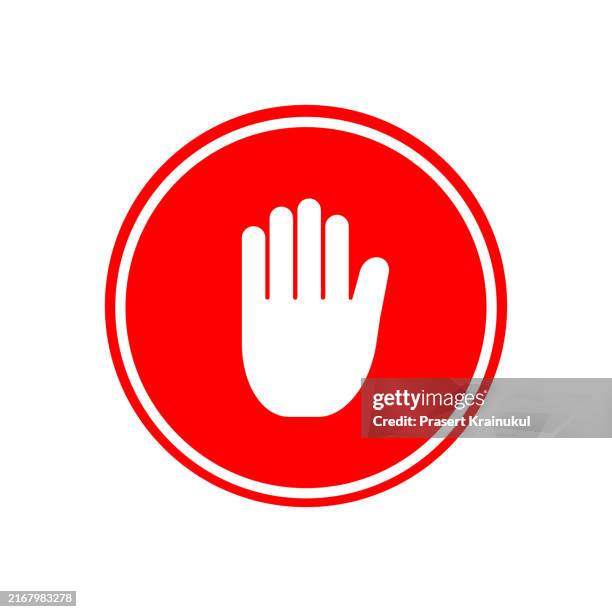 stop sign icon vector, do not entry sign - señal de prohibido la entrada fotografías e imágenes de stock