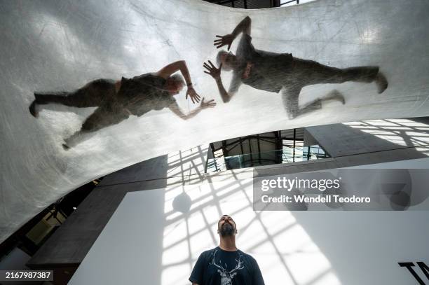 Artist Ante Krizmanić part of Numen / For Use, attends the 'TAPE' installation by artists Numen / For Use, on display as part of the Festival of...