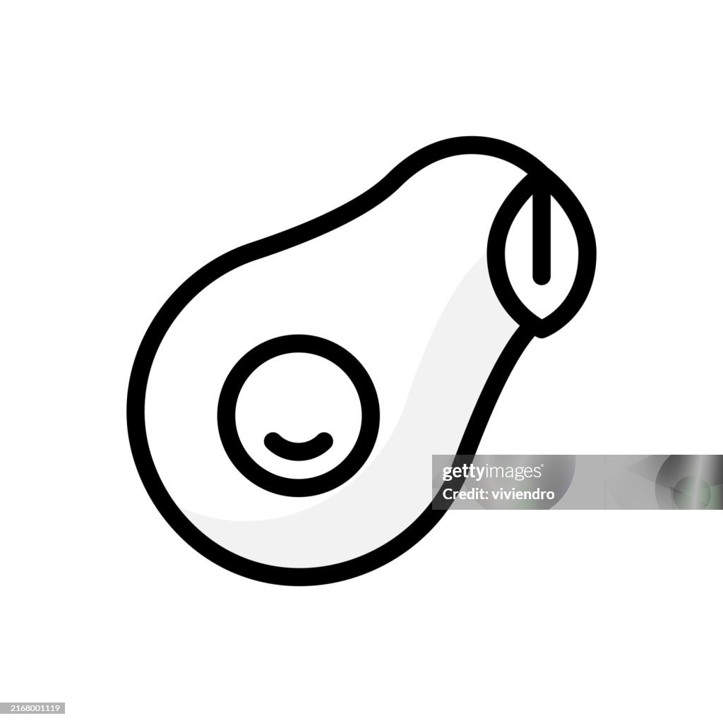 Icono de línea de aguacate. Icono de trazo editable.