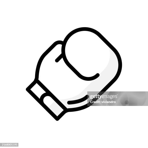 boxing line icon. editable stroke icon. - boxing glove stock illustrations