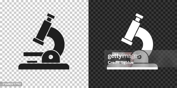 microscope. icon for design on blank background - microscope lens stock illustrations