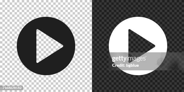 play button. icon for design on blank background - white play button transparent stock illustrations