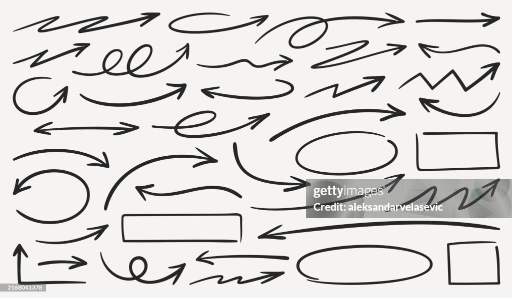 Flechas y marcos dibujados a mano