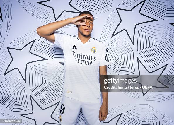 Kylian Mbappe of Real Madrid poses for a portrait during the Real