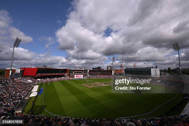 General view of the action during day three of the First Test Match between England and Sri Lanka at Emirates Old Trafford on August 23, 2024 in...