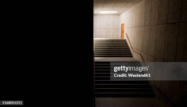 3d render of corridor and staircase with sunlight - empty corridor stock illustrations