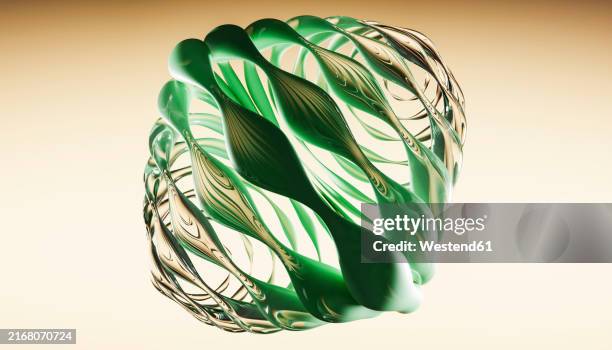 3d render of green colored liquid chrome design - molecular level stock illustrations