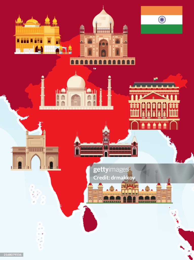 Map of India's historical buildings