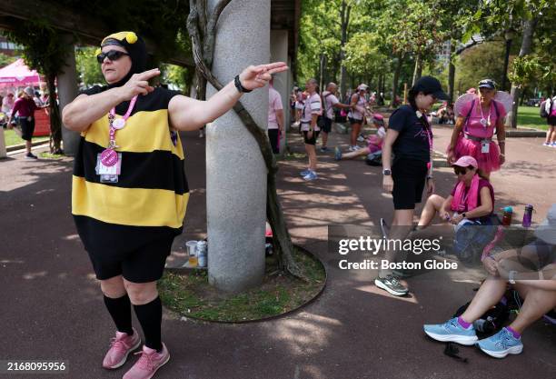 Boston, MA Julie Lobdell directed walkers during the Susan G. Komen 3-Day Walk to End Breast Cancer.