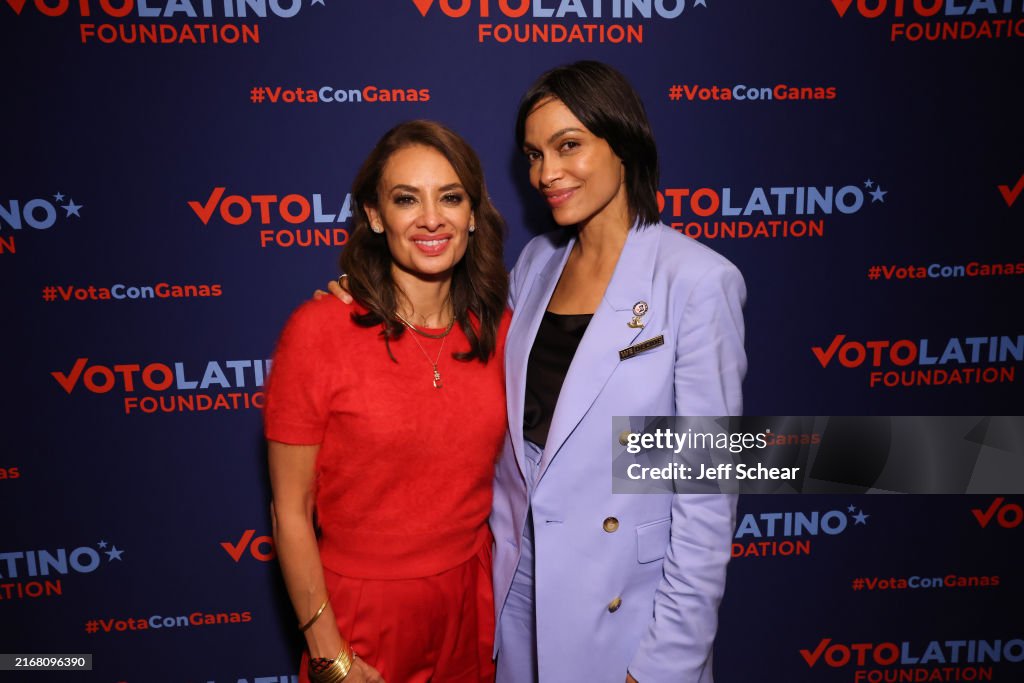 Maria Humar Rosario Dawson and Maria Teresa Kumar attend the Voto Latino... News ...