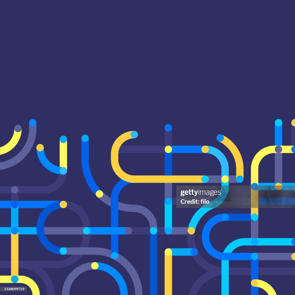 Modern Circuit Network Connection Route AI Artificial Intelligence Lines Background