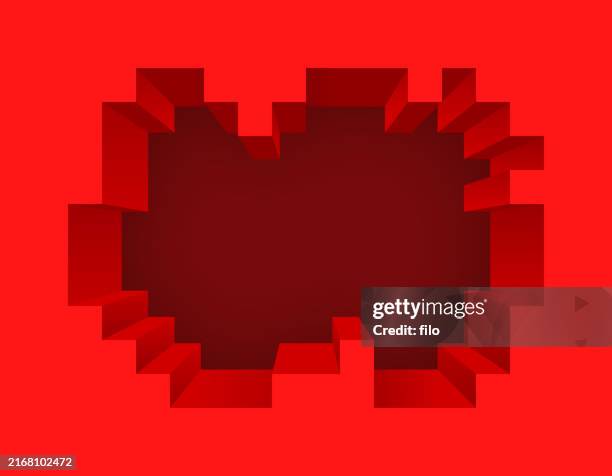 red pixel break video game modern background - cave stock illustrations