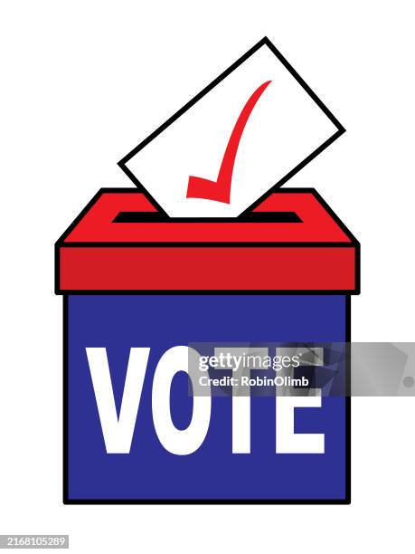 ilustraciones, imágenes clip art, dibujos animados e iconos de stock de tipo de voto icono de urna - papeleta-para-votar