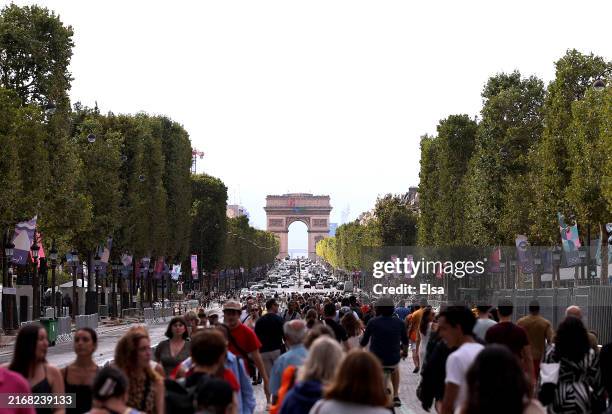 The Champs Elysees is seen ahead of the Paris 2024 Summer Paralympic Games on August 24, 2024 in Paris, France.