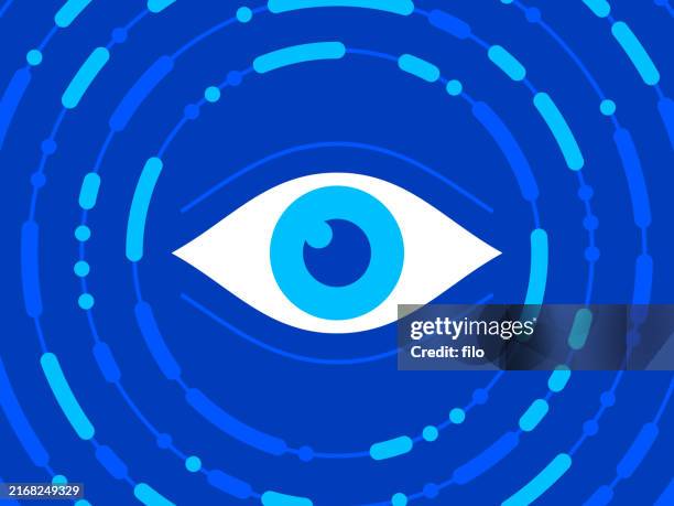 ai artificial intelligence eye concentration watching attention - orbiting stock illustrations