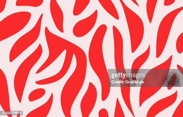 vibrant abstract red pattern with organic shapes - africa pattern stock illustrations