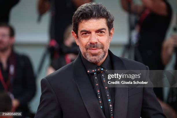 Pierfrancesco Favino attends a red carpet for "Maria" during the 81st Venice International Film Festival at Palazzo del Casino on August 29, 2024 in...