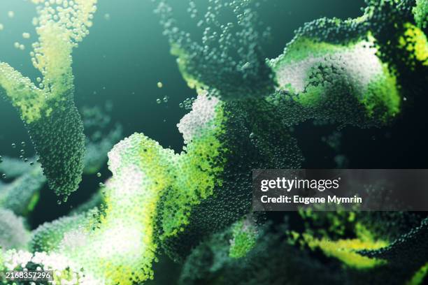 abstract background of dynamic particles. biological energy. - microbiology stock pictures, royalty-free photos & images