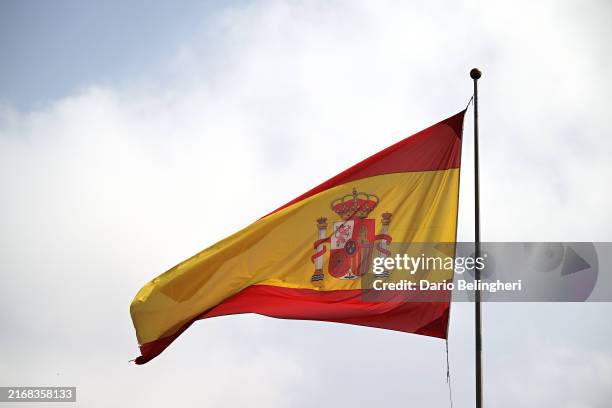 Spanish Flag prior to the La Vuelta - 79th Tour of Spain 2024, Stage 9 a 178.5km stage from Motril to Granada / #UCIWT / on August 25, 2024 in...