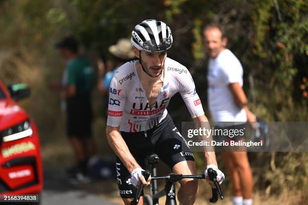 Adam Yates of The United Kingdom and UAE Team Emirates competes in the breakaway during the La Vuelta - 79th Tour of Spain 2024, Stage 9 a 178.5km...