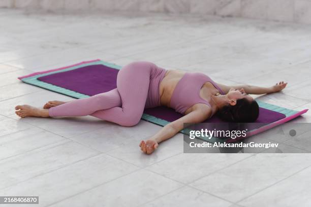Hi Rise Supine 1,190 Supine Yoga Poses Stock Photos, High-Res Pictures, and Images ...