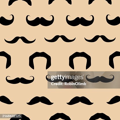 Black Mustaches Seamless Pattern Black Mustaches Seamless Pattern