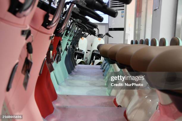 Shop in Handan, China, on May 16 shows electric bicycles.