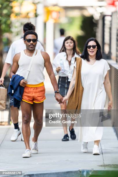 Donald Glover and Michelle White are seen on August 25, 2024 in New York City.