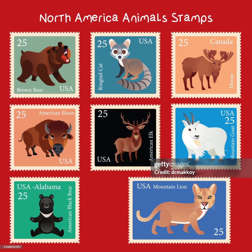 North America Animals Stamps-1