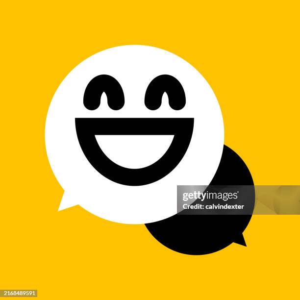 ilustrações de stock, clip art, desenhos animados e ícones de cute emoji on a speech bubble - boa notícia